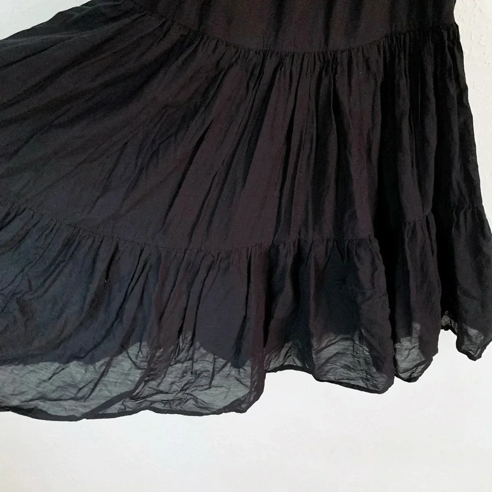 J. Crew Tie-shoulder tiered mini dress Black Sz XXS